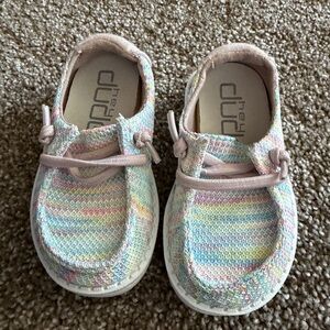 Hey Dude Kids Slip-On Sneakers in Pastel Rainbow Knit